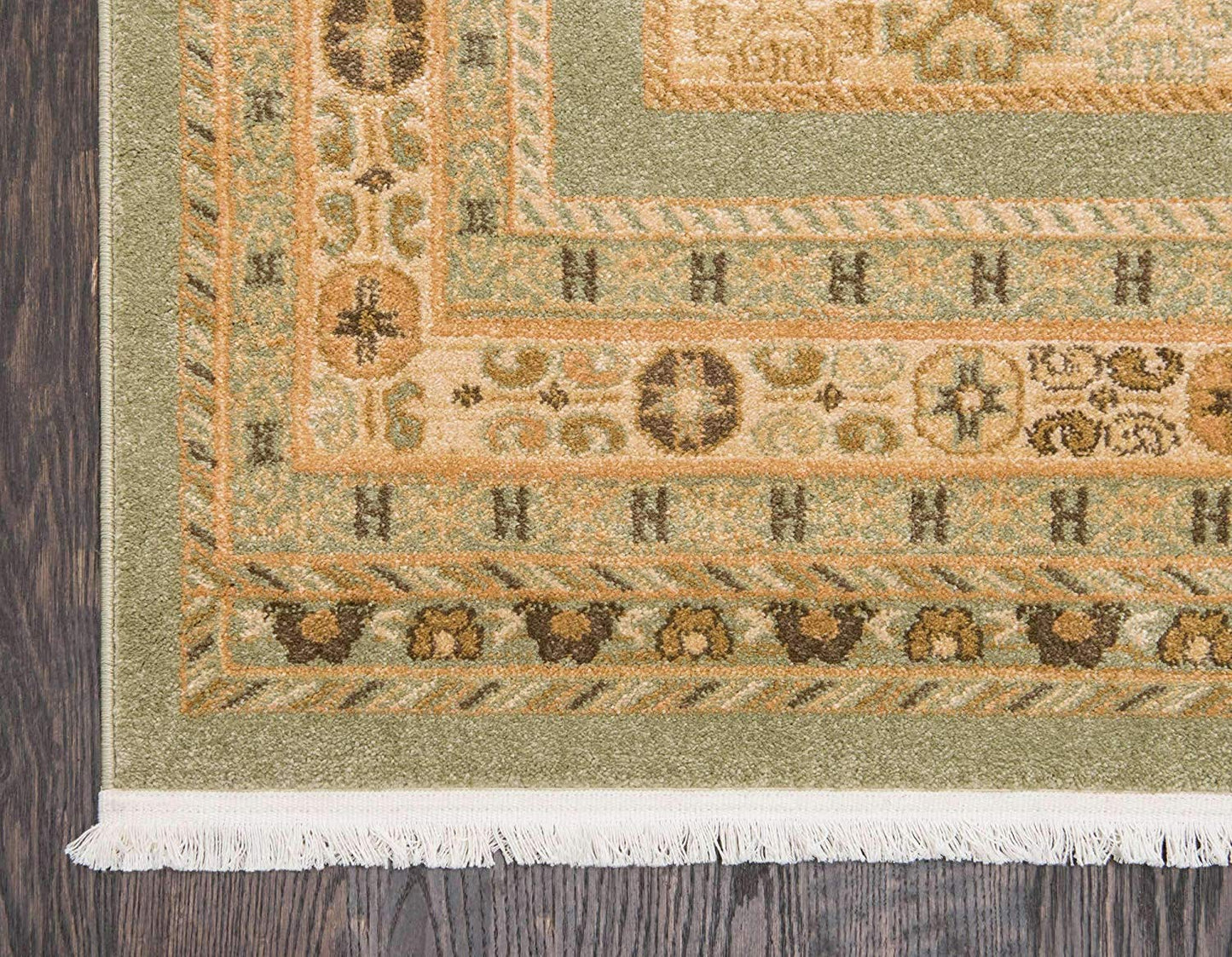 Tribal Pattern Light Green Soft Area Rug