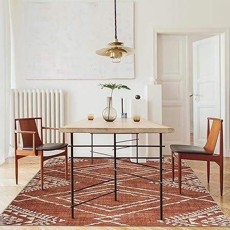 Non-Shed - Eco-Friendly, Machine Washable Rug - Stain Resistant, Made from Premium Recycled Fibers - Abstract Contemporary - Blue, 2'6" x 6'