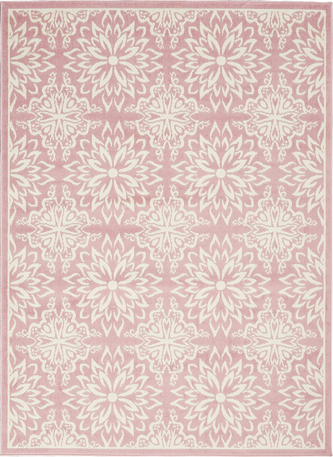Transitional Floral Ivory/Pink Area Rug