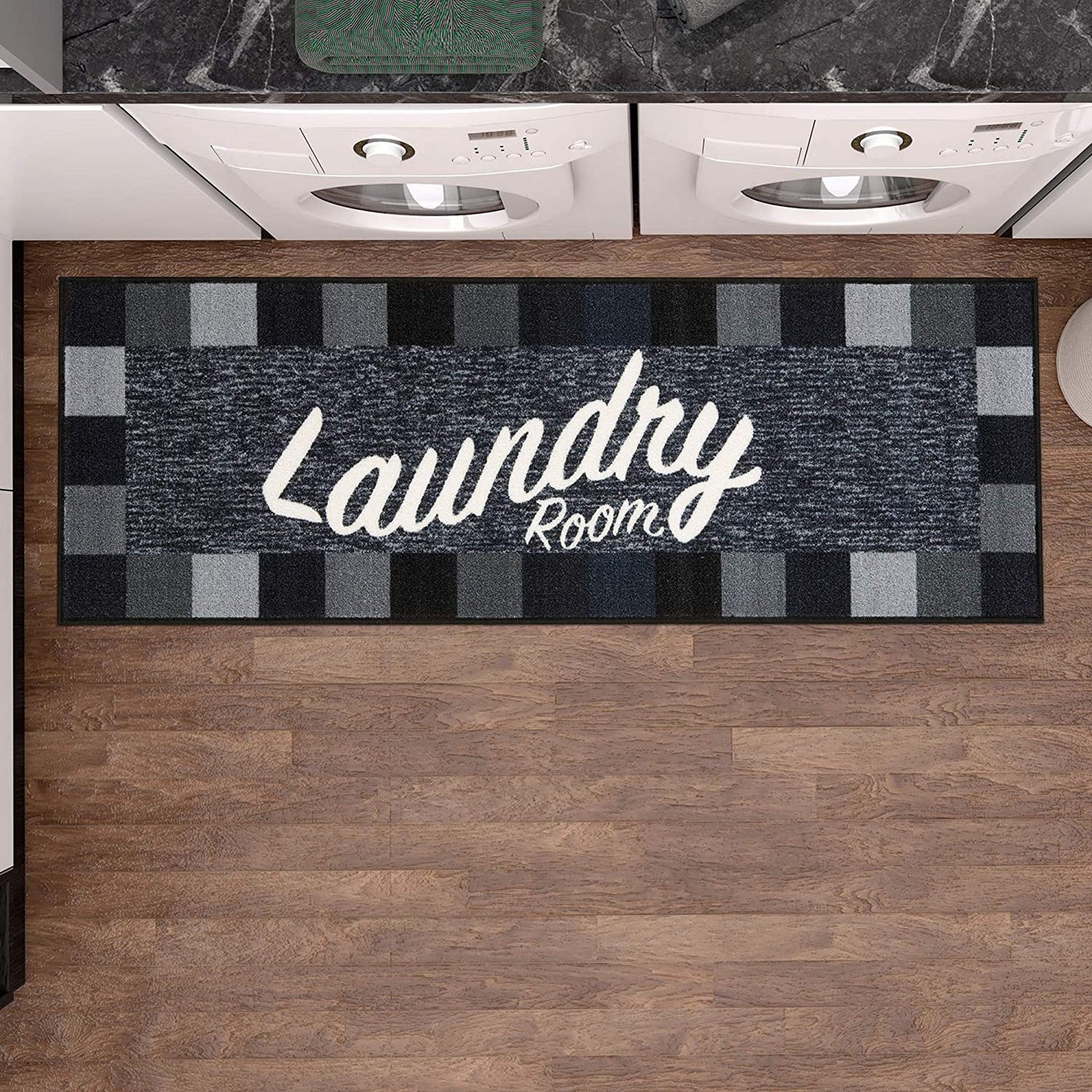 Laundry Mat Runner Rug, Black