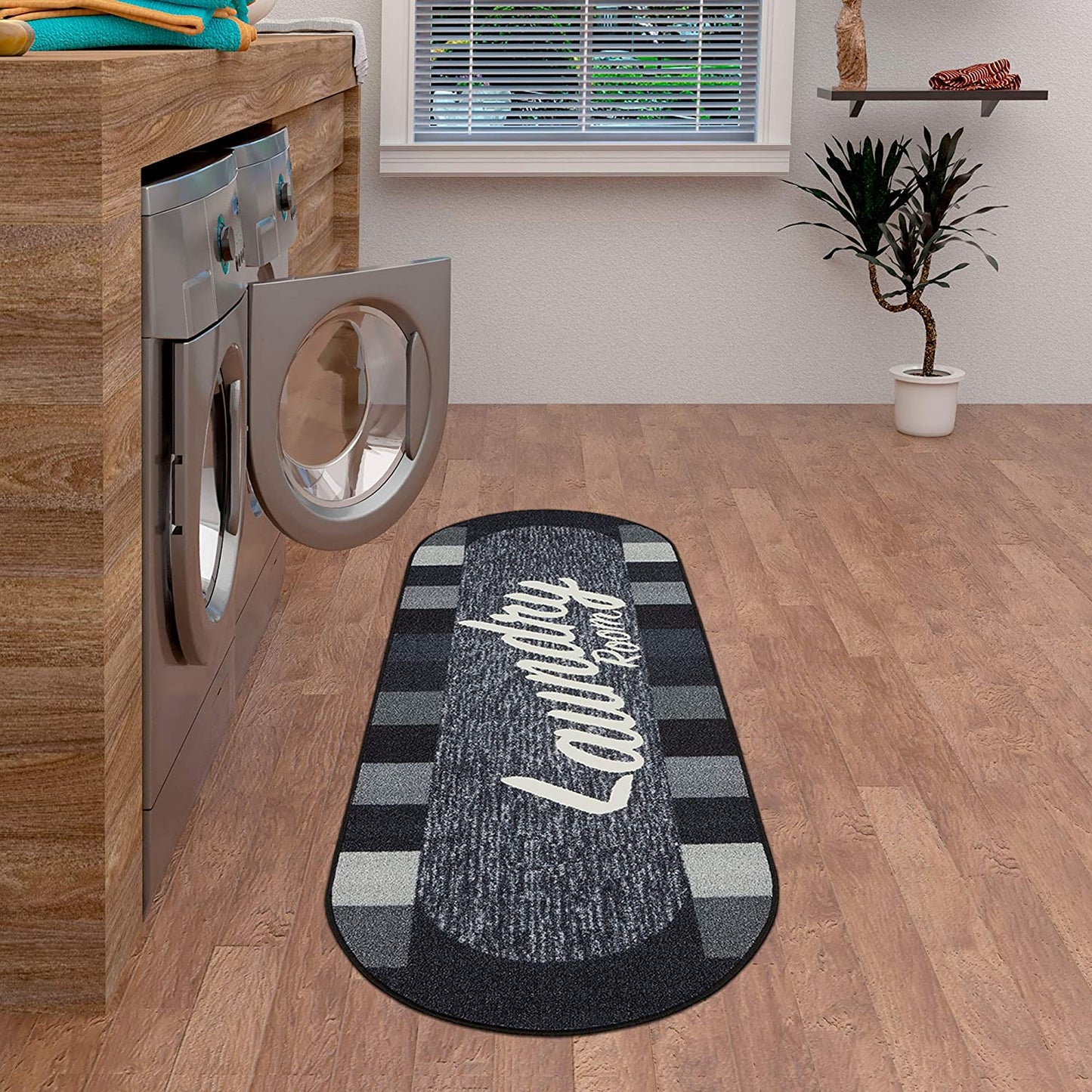 Laundry Mat Runner Rug, Black