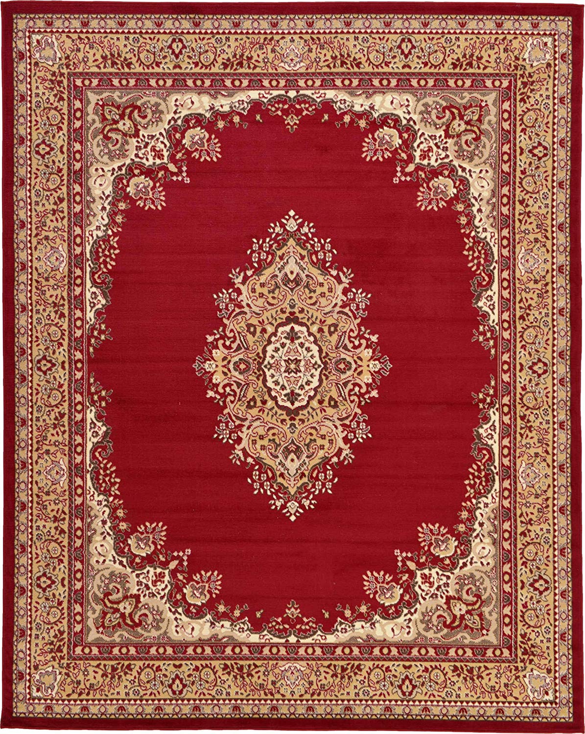 Traditional Medallion Burgundy Soft Area Rug