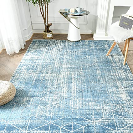 Indoor Floor Cover Vintage Geometric Accent Foldable Thin Rug