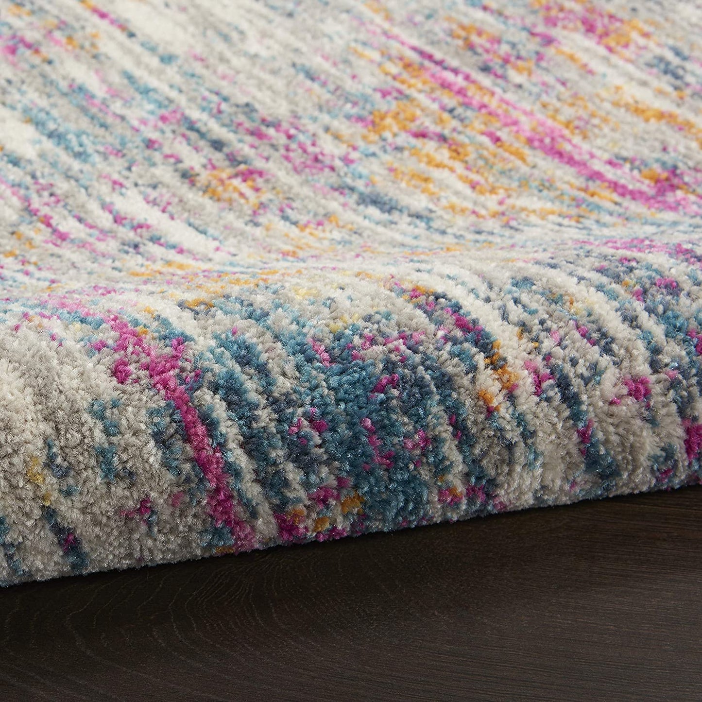 Passion Contemporary Artistic Ivory/Multi Soft Area Rug