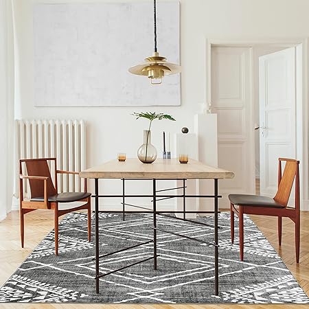 Non-Shed - Eco-Friendly, Machine Washable Rug - Stain Resistant, Made from Premium Recycled Fibers - Abstract Contemporary - Blue, 2'6" x 6'