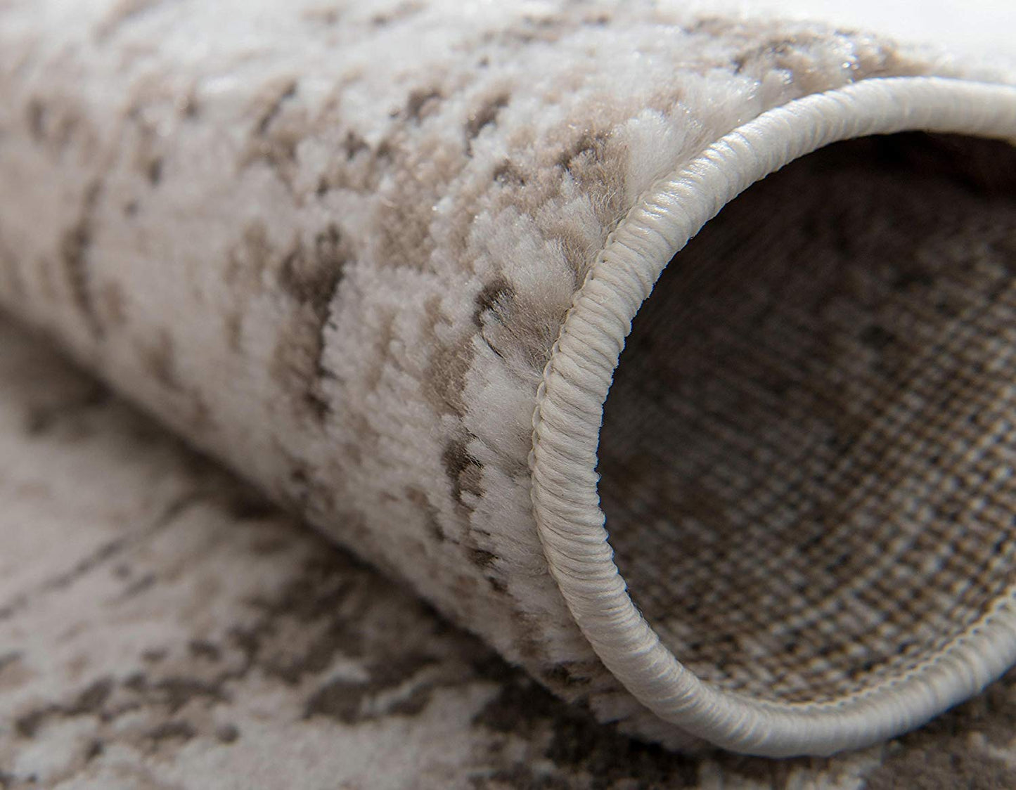 Vintage Distressed Bordered Beige Area Rugs