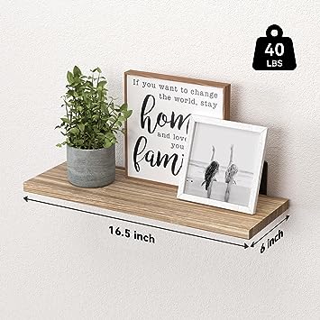 Set of 6 Wood Floating Wall Mounted