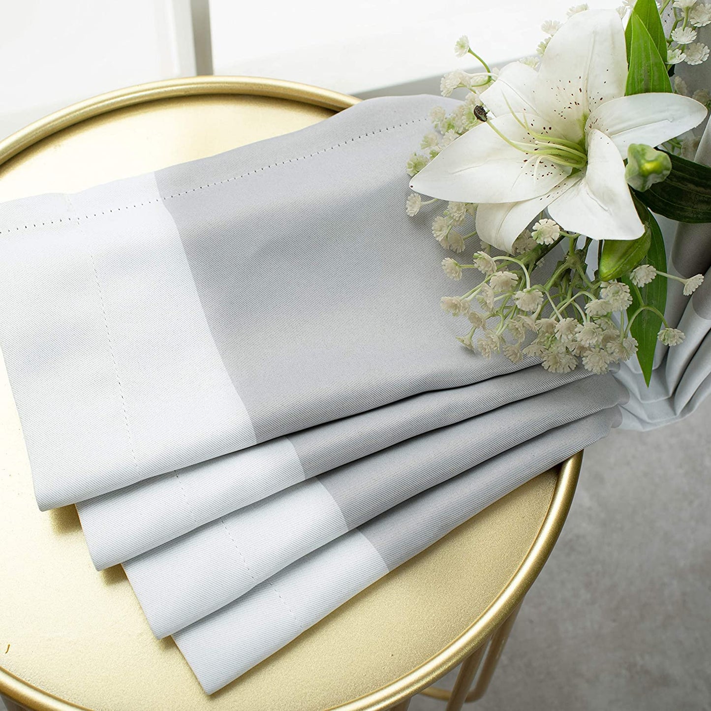 Stripe Window Curtains for Bedroom - Grommet Room Darkening Curtain, Thermal Insulated, Noise Reducing and Light Blocking Drapes 2 Panels