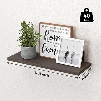 Set of 6 Wood Floating Wall Mounted