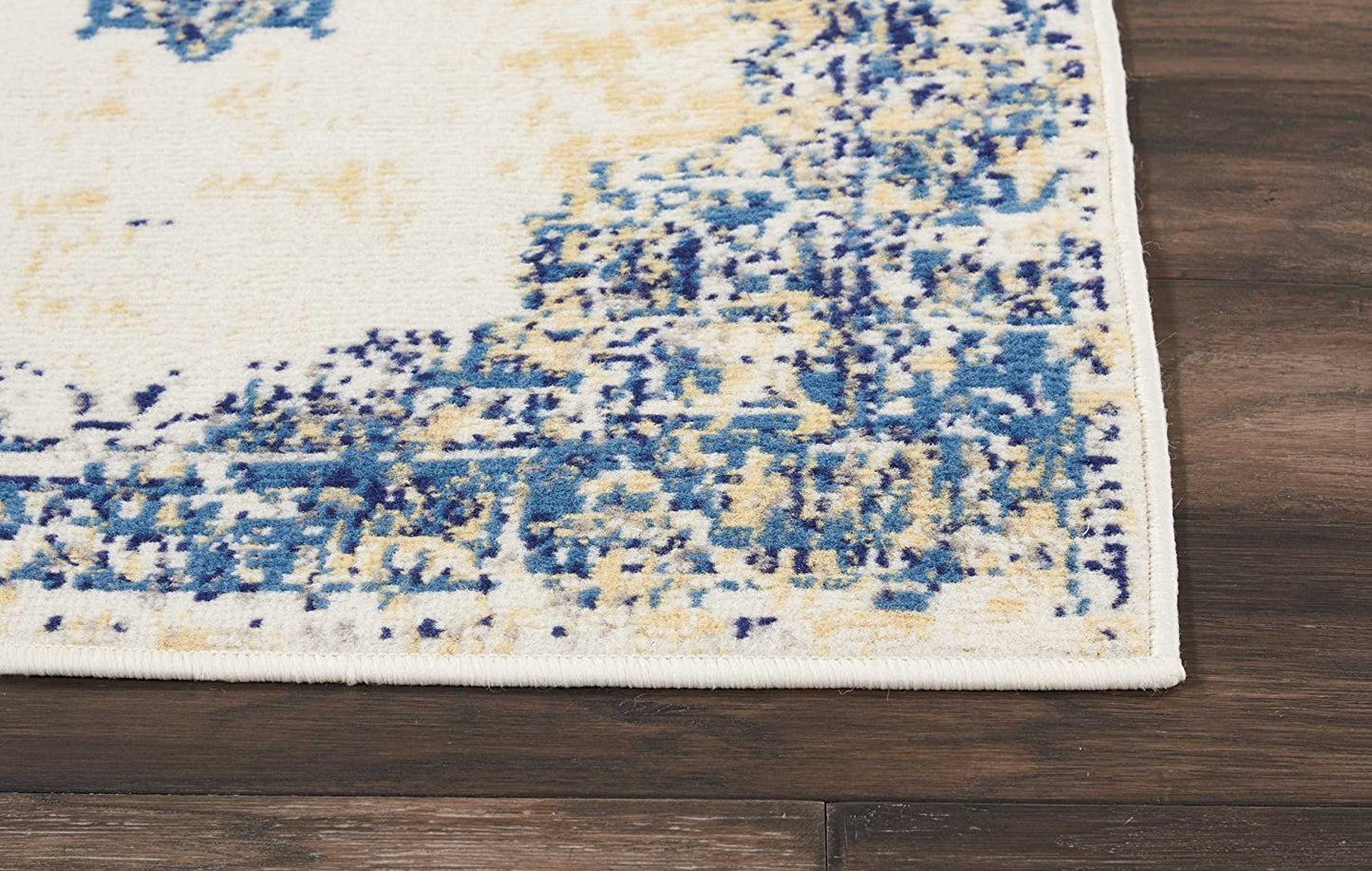 Navy Blue White Distressed Persian Area Rugs