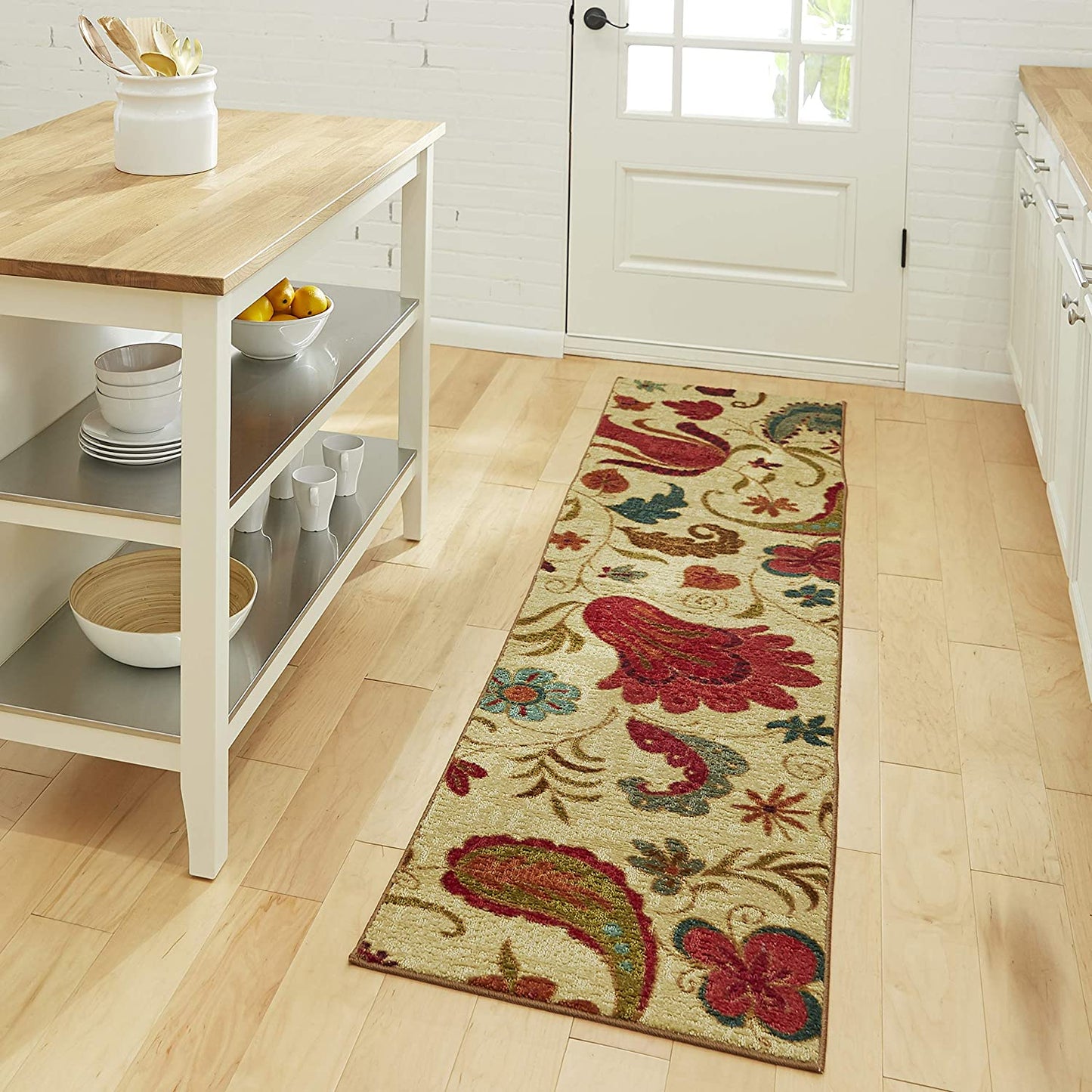 Acres Paisley Floral Soft Area Rug, Beige