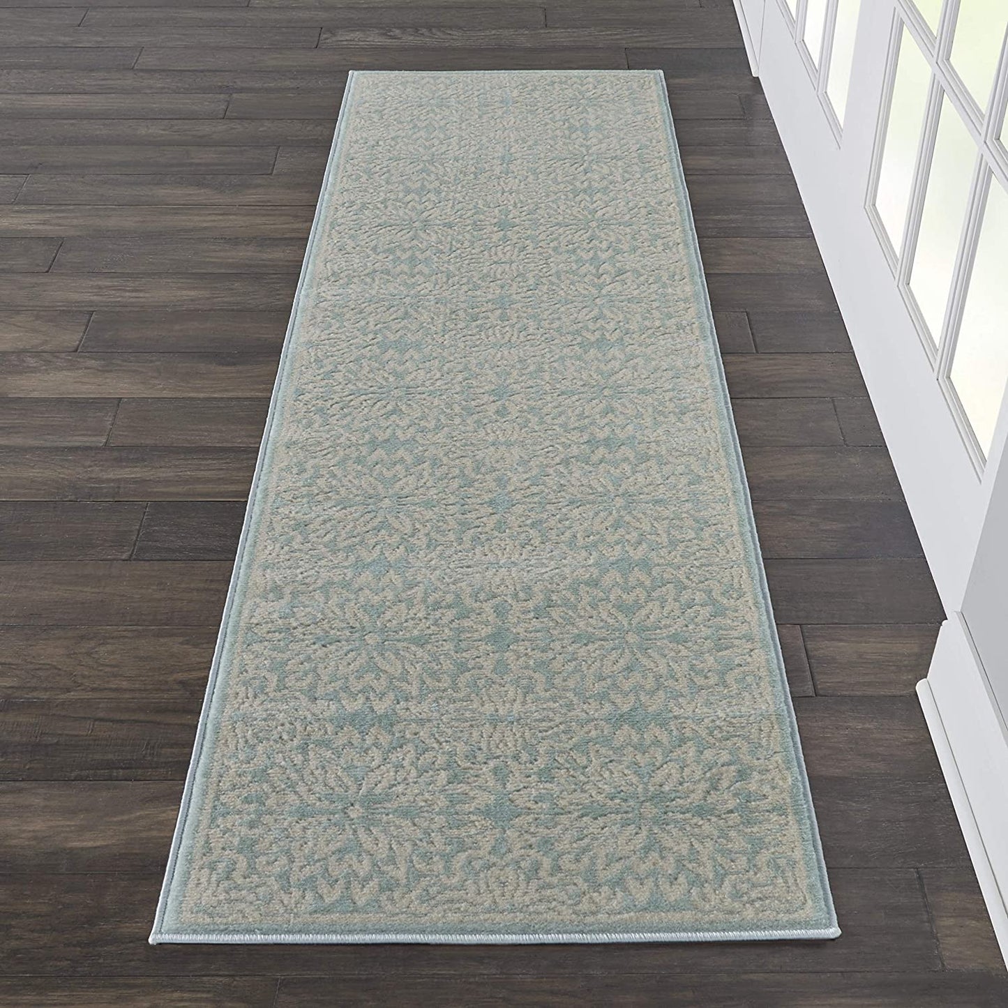 Transitional Floral Ivory/Green Area Rug