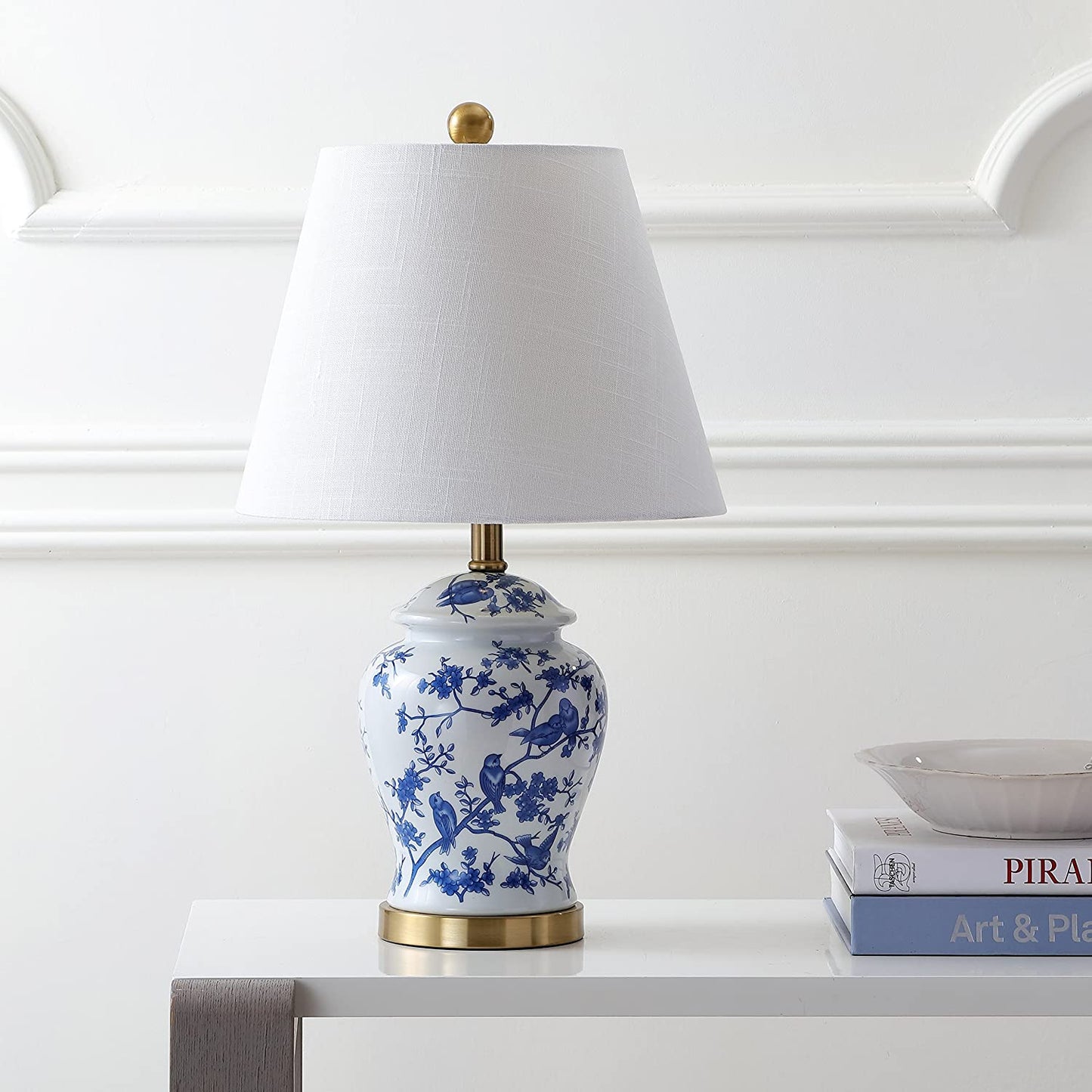 Penelope 22" Chinoiserie LED Table Lamp Blue/White