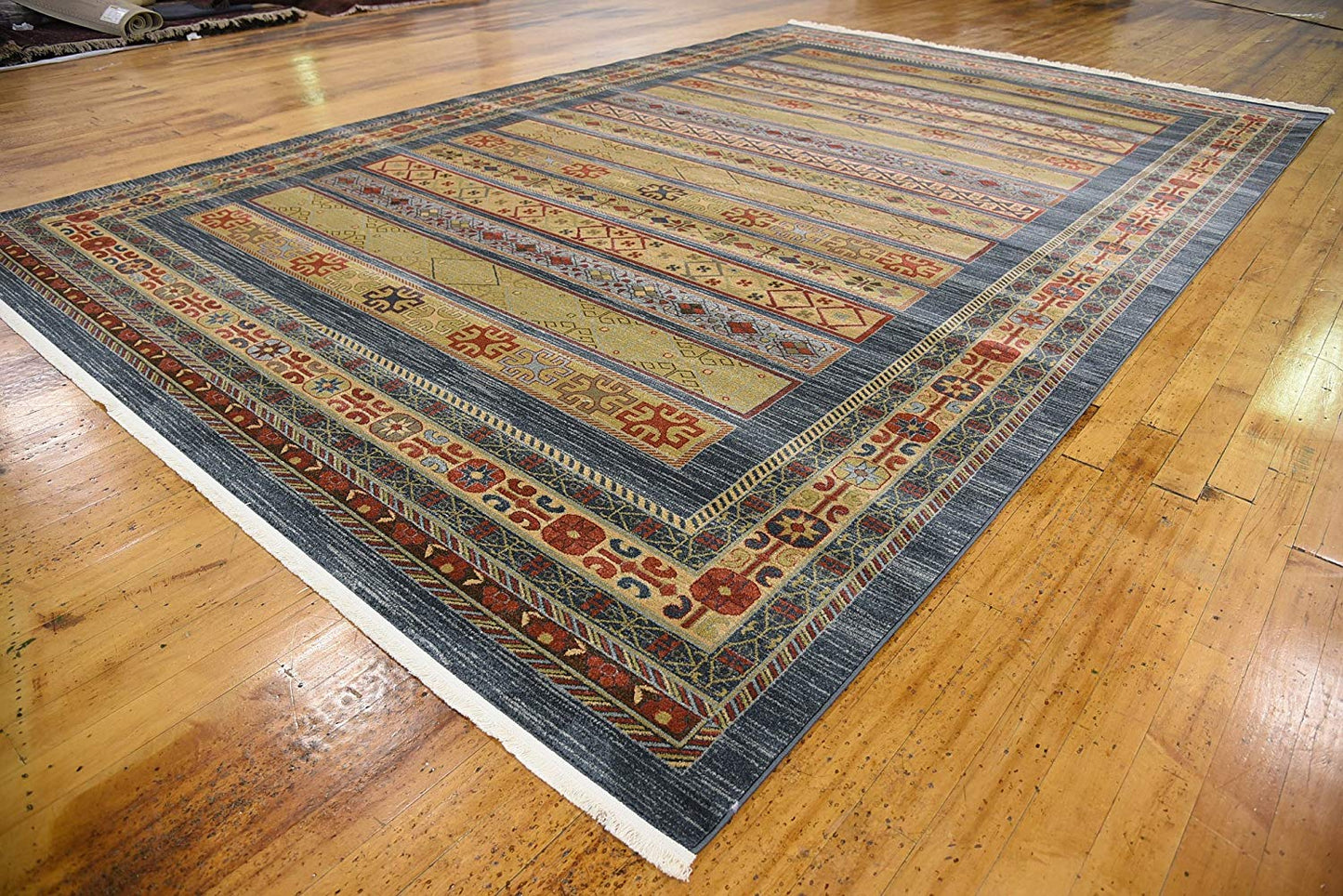 Tribal Pattern Blue Soft Area Rug