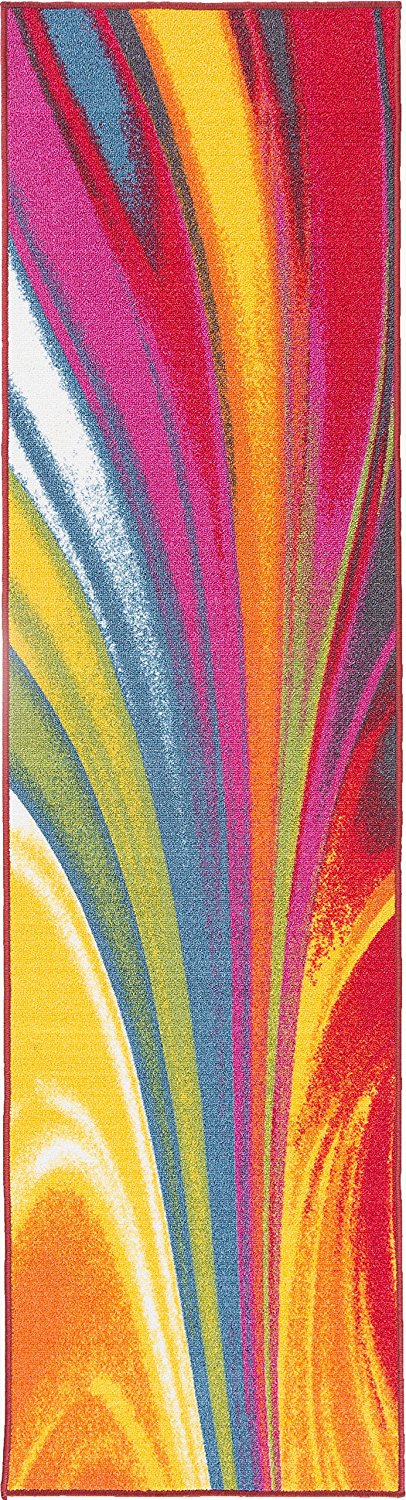 Vibrant Waves Area Rug Non-Slip/ No Skid