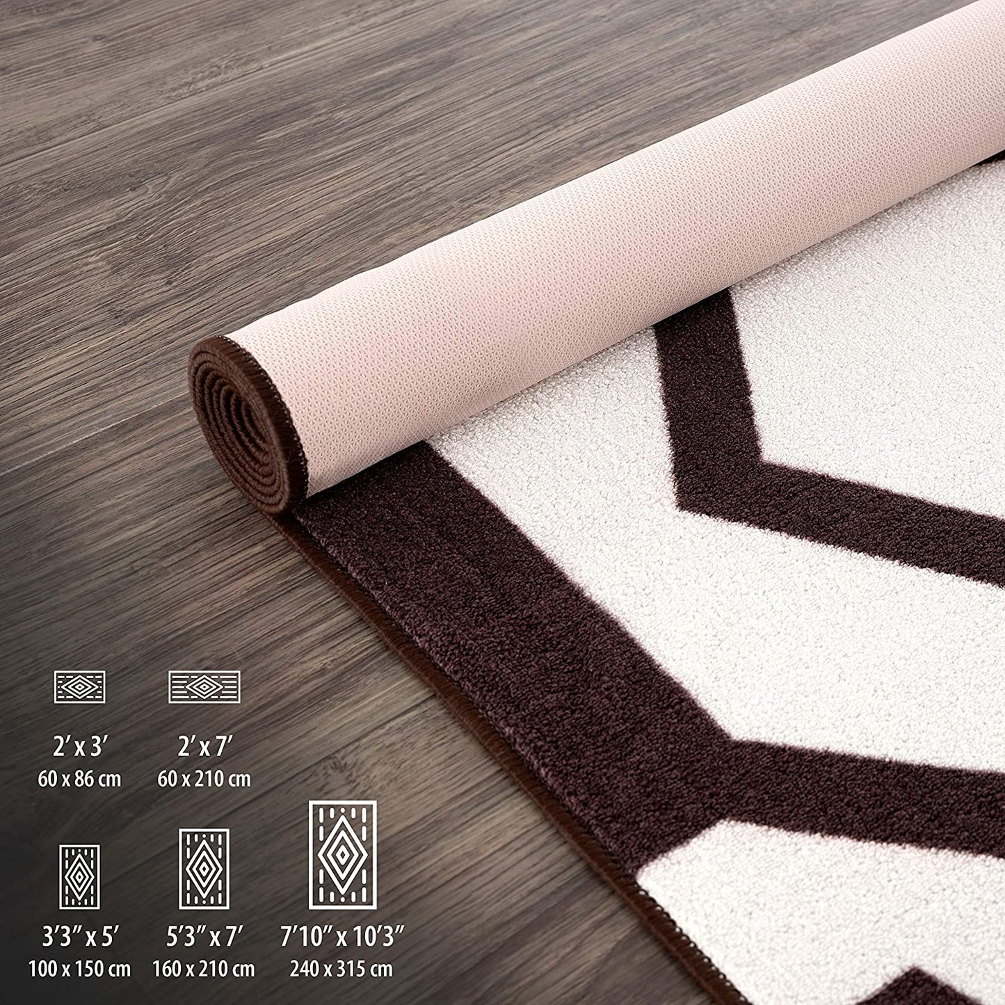 Modern Geometric Area Rug - Non Slip Indoor Rugs