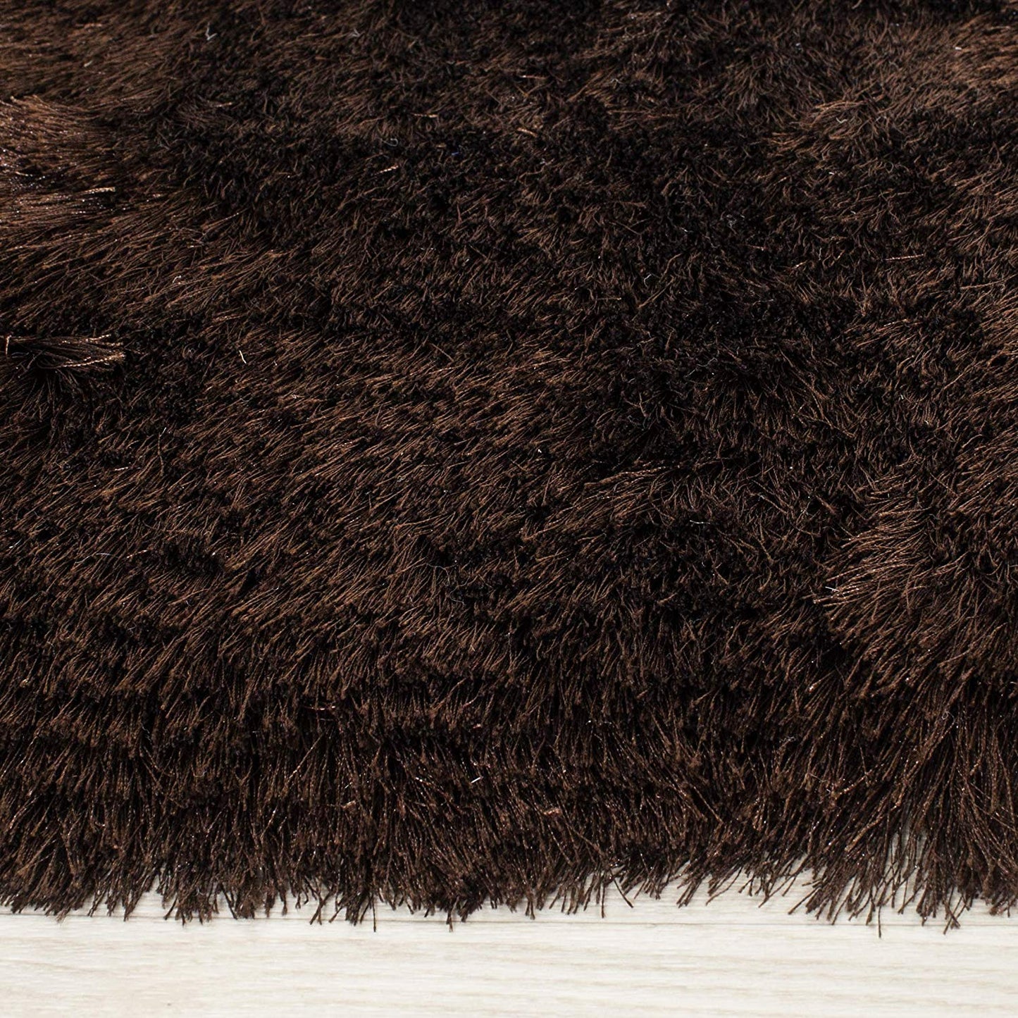 Premium Handmade Silken Chocolate Plush Shag Area Rug
