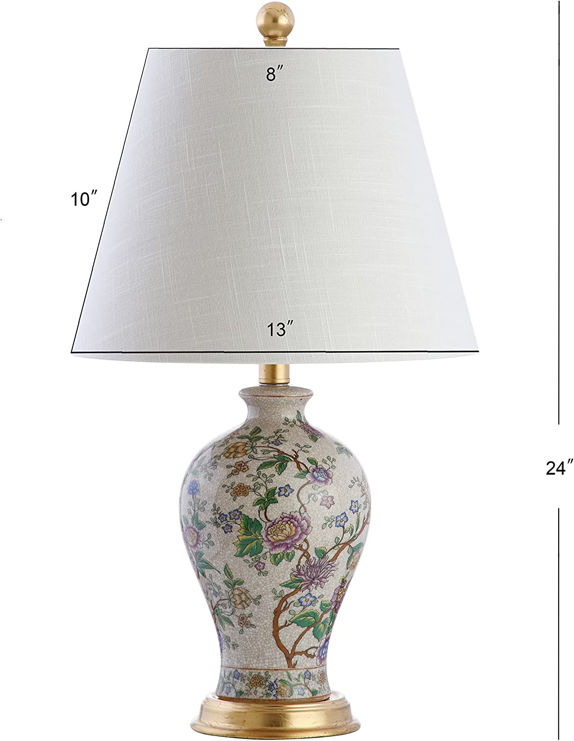 Collins 24" Glass LED Lamp Blue/White