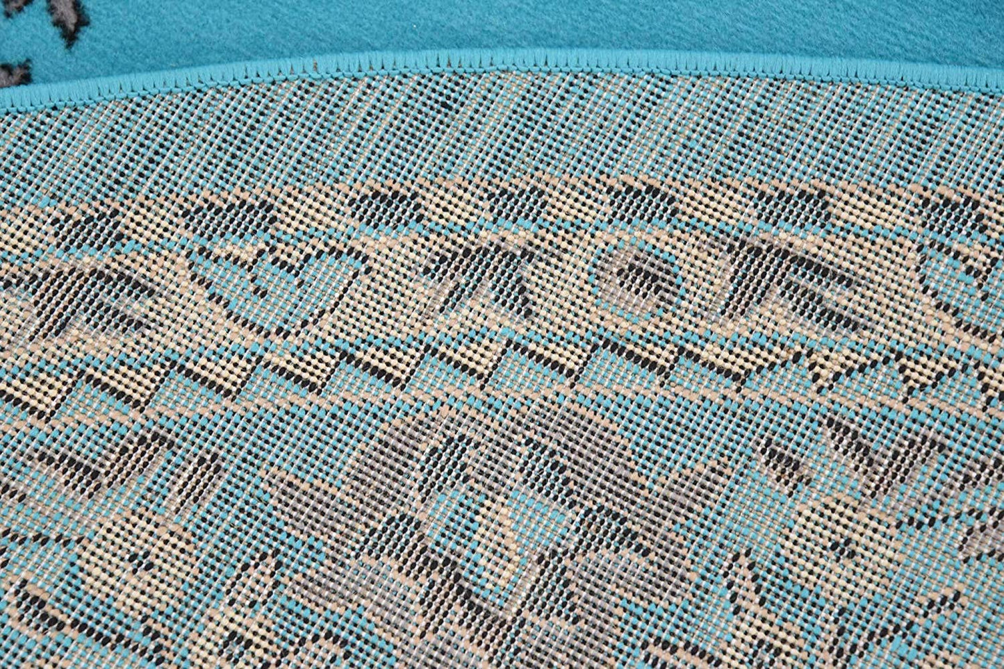 Traditional Turquoise Soft Area Rug