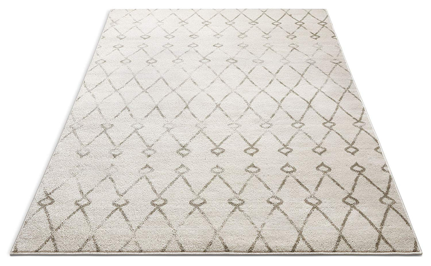 Trellis Ivory Distressed Lattice Area Rugs