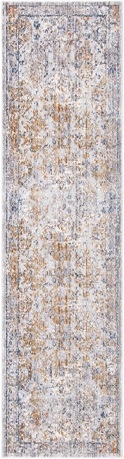 Winston Collection Distressed Soft Area Rug Light Grey / Cream