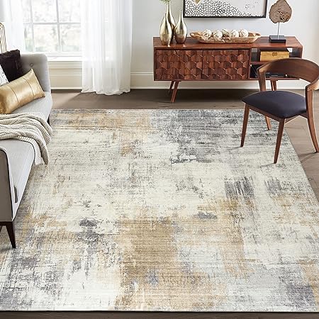 Non-Shed - Eco-Friendly, Machine Washable Rug - Stain Resistant, Made from Premium Recycled Fibers - Abstract Contemporary - Blue, 2'6" x 6'