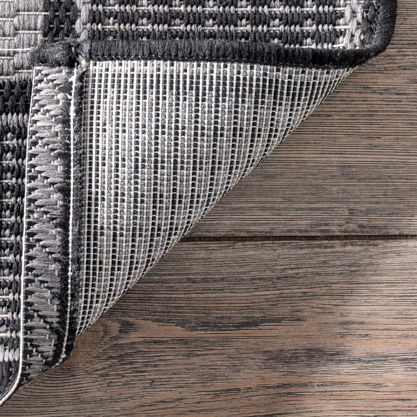 nuLOOM Leila Bordered Indoor/Outdoor Area Rug, 7' 6" x 10' 9", Grey