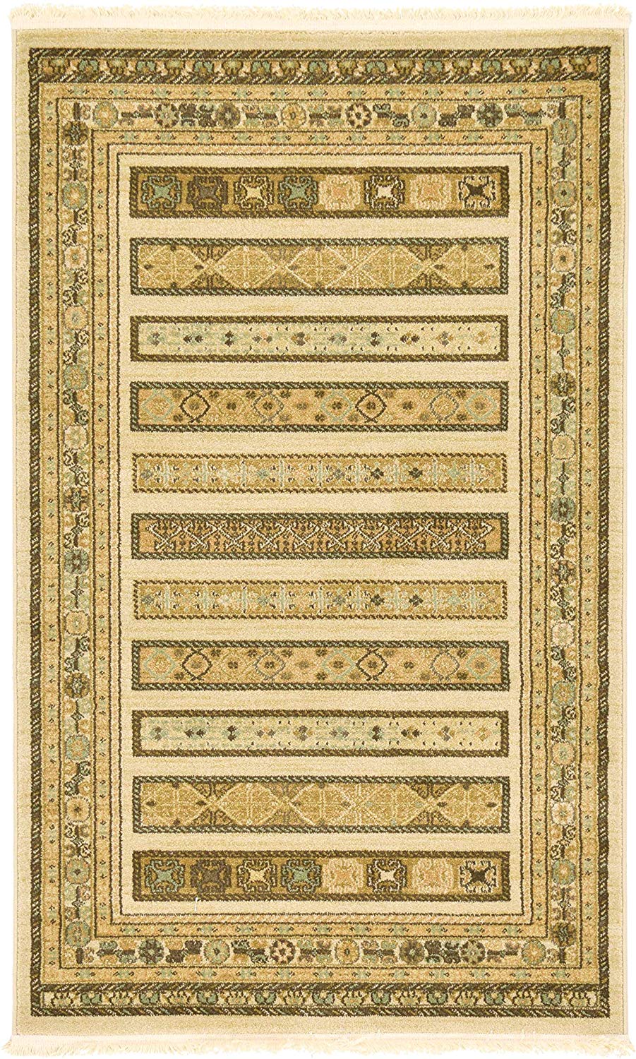 Tribal Pattern Beige Soft Area Rug