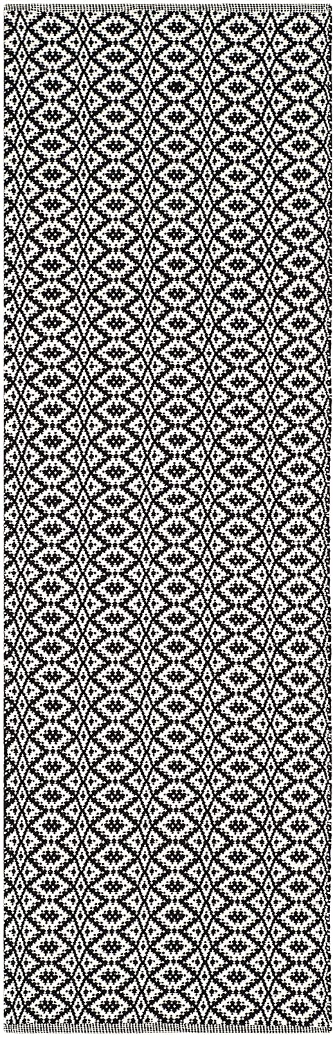 Handmade Cotton Rug, Ivory / Black
