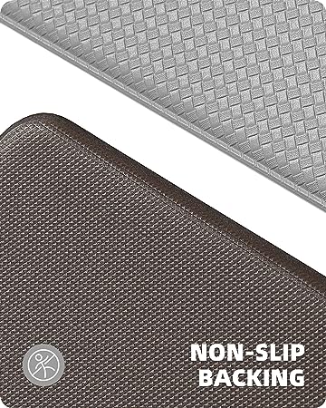 Cushioned Anti-Fatigue Kitchen Mat, Non Skid Waterproof Comfort Standing Kitchen Rugs and Mats, Memory Foam Kitchen mat, 17"x79", Black
