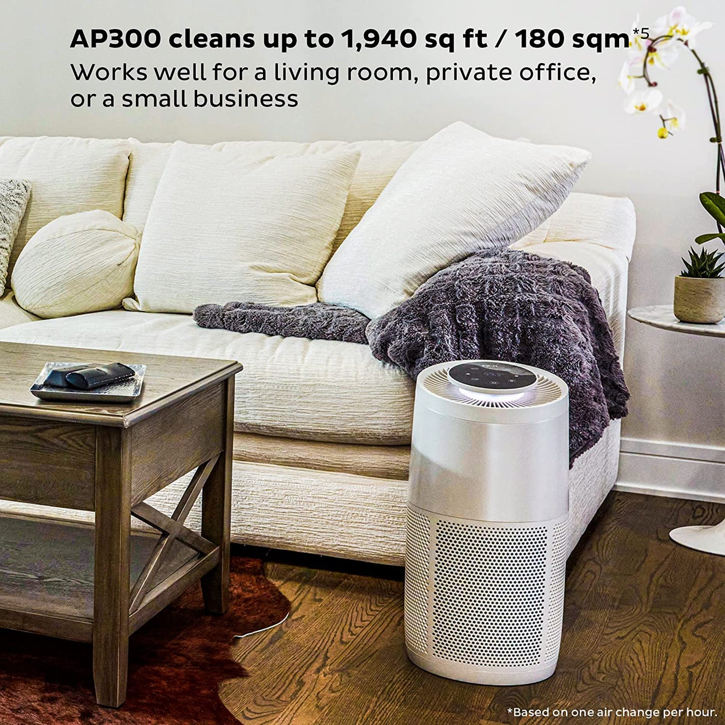 Instant HEPA Quiet Air Purifier, removes 99% of Dust, Smoke, Odors, Pollen & Pet Hair,