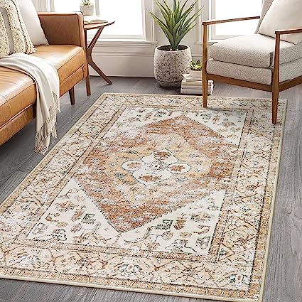 Non-Slip Distressed Vintage Persian Oriental, Small Accent Throw Low Pile Traditional Area Rug - 2' X 3'