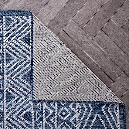 Lecce Distressed Geometric Bohemian Textured Flat Weave Easy Cleaning Outdoor Rugs