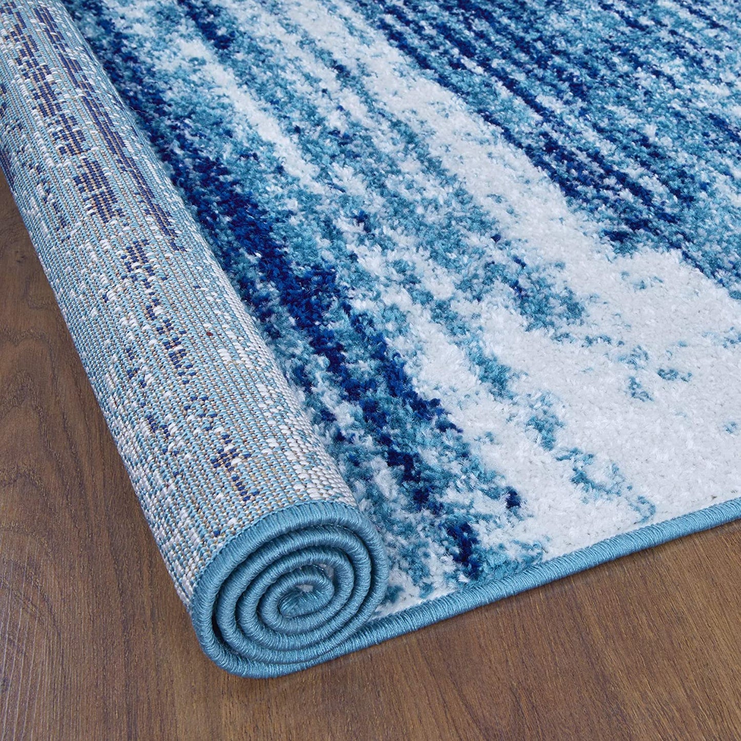 Siesta Collection Modern Contemporary Indoor Area Rug Blue/Navy