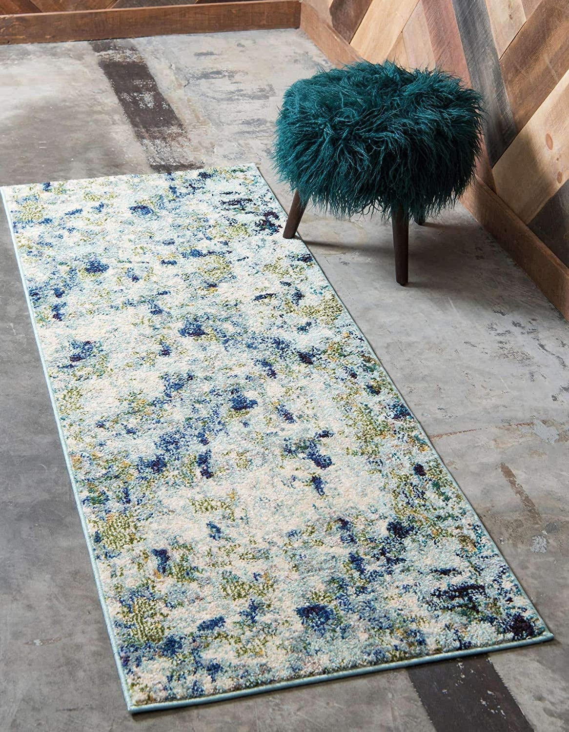 Modern Abstract Light Blue Soft Rug