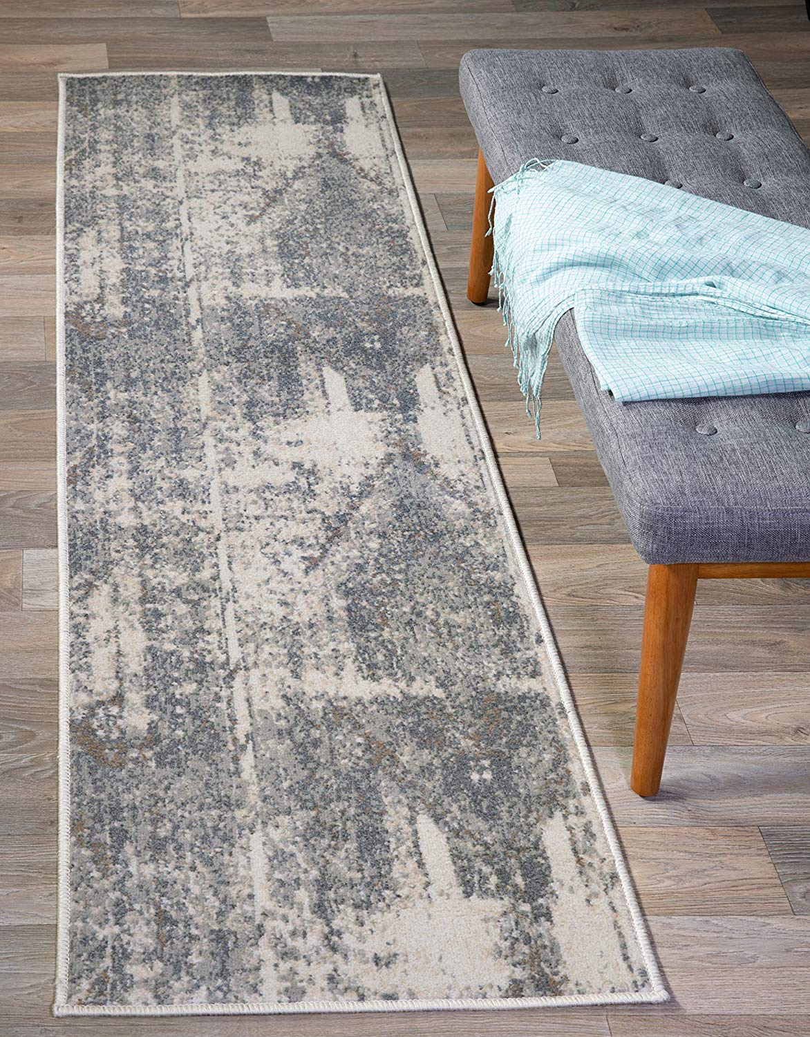 Distressed Ivory Gray Soft Area Rug