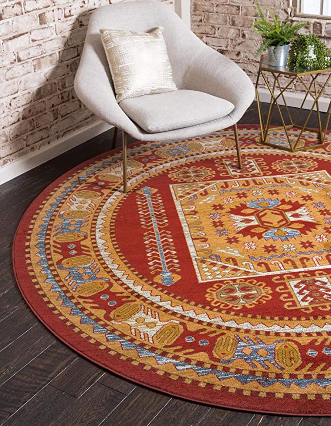 Sahand Collection Traditional Geometric Classic Red Area Rug