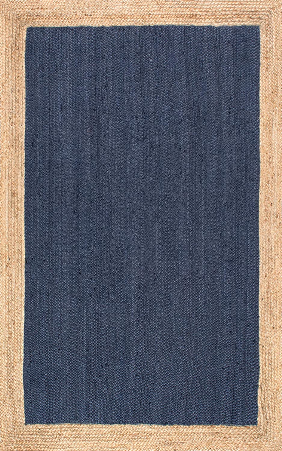 Hand Woven Jute Area Rug, Blue