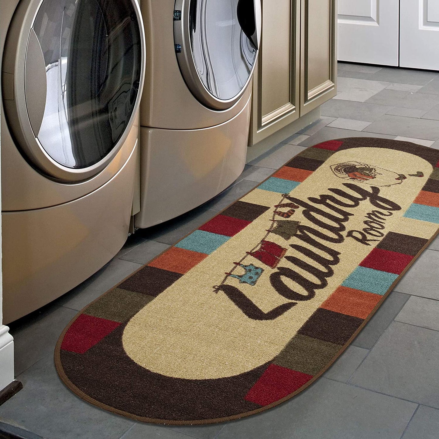 Laundry Mat Runner Rug, Multicolor