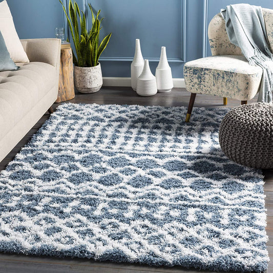 Hapsburg Beige Soft Area Rug, Denim