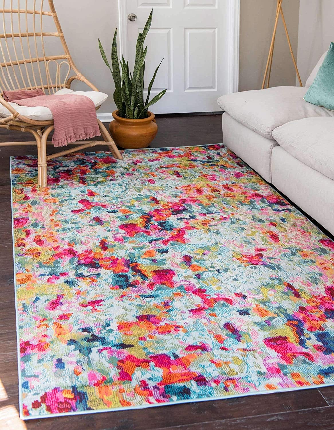 Modern Abstract Colorful Kids Multi Soft Rug
