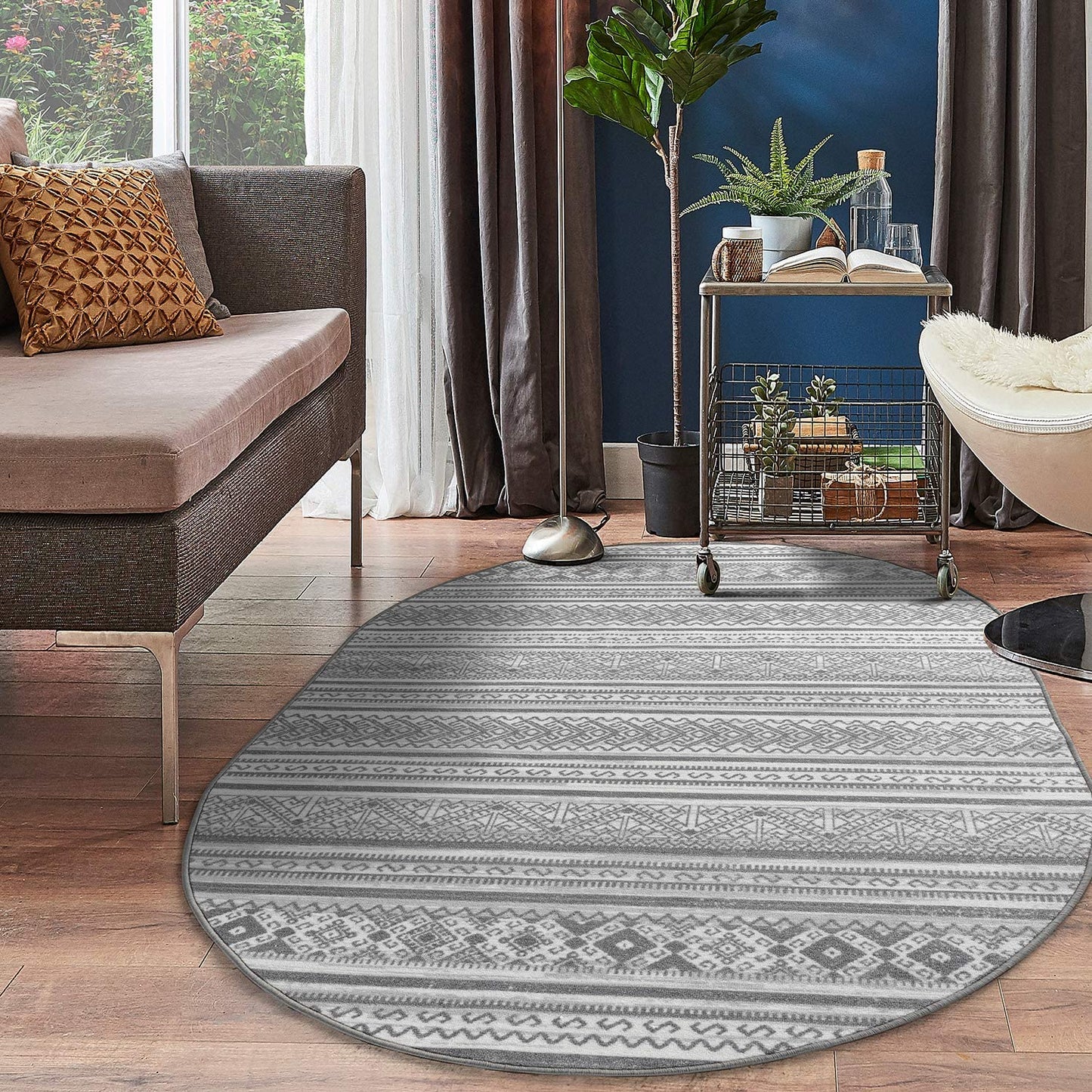 Moroccan Geometric Low Profile Pile Indoor Area Rugs Silver Gray