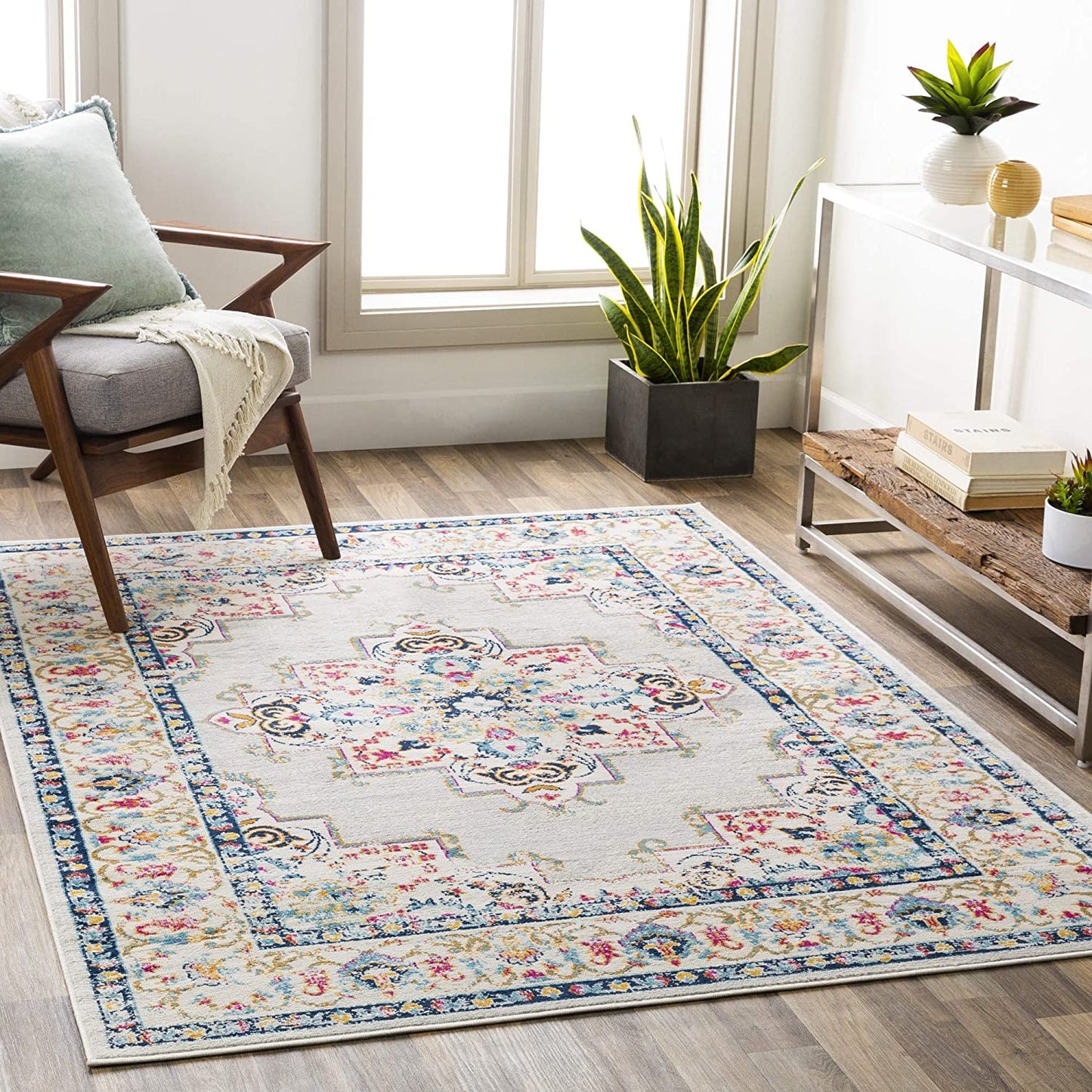 Melta Light Grey Traditional Soft Area Rug