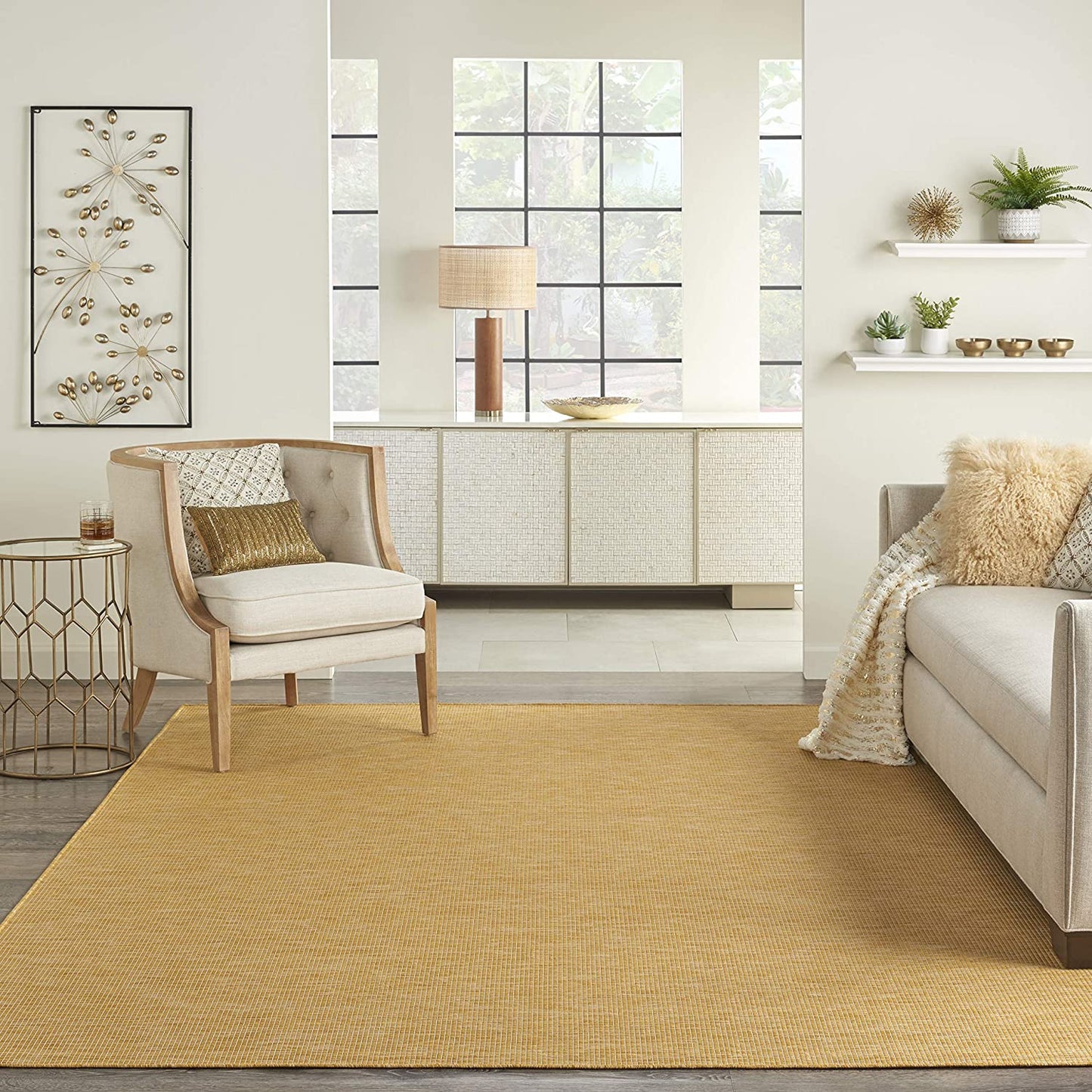 Positano Flat-Weave Indoor/Outdoor Yellow Area Rug