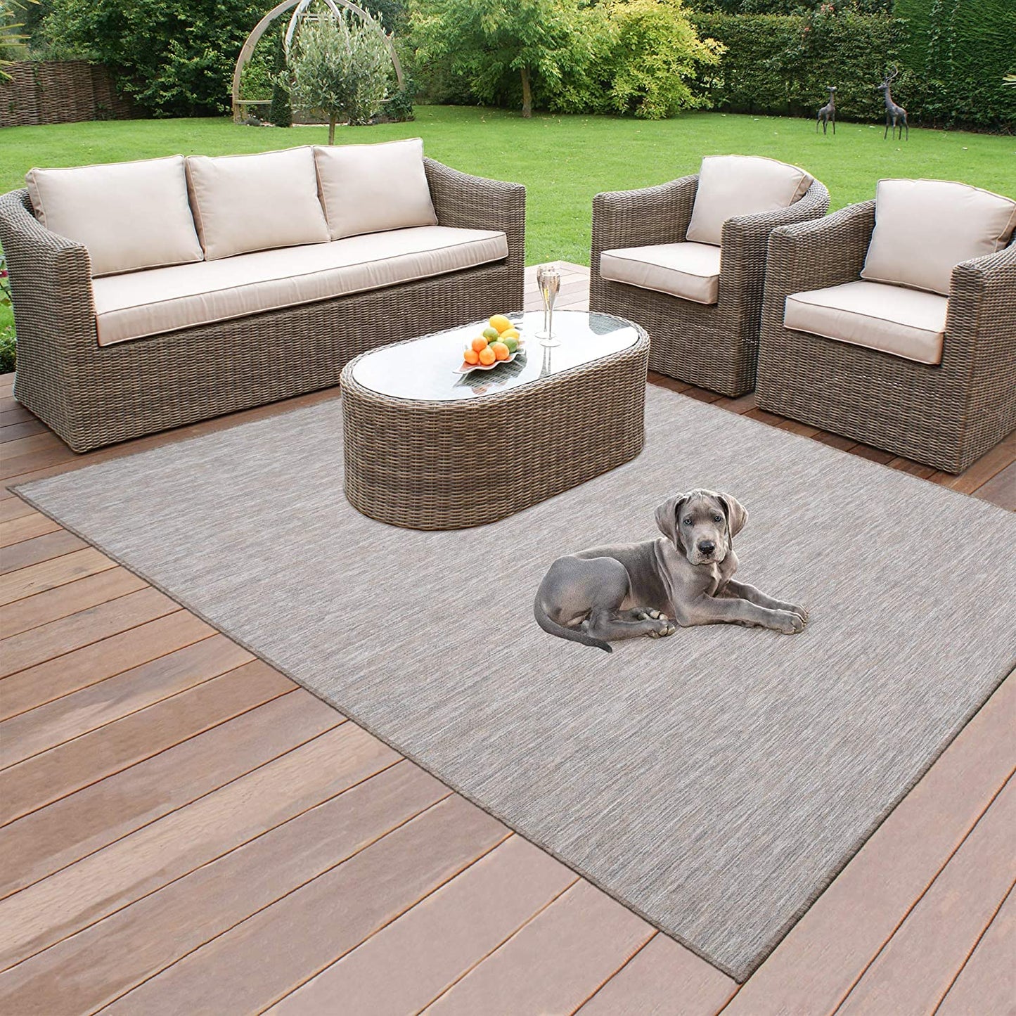 Sundance Collection Reversible Indoor & Outdoor Solid Design Runner Rug, Beige