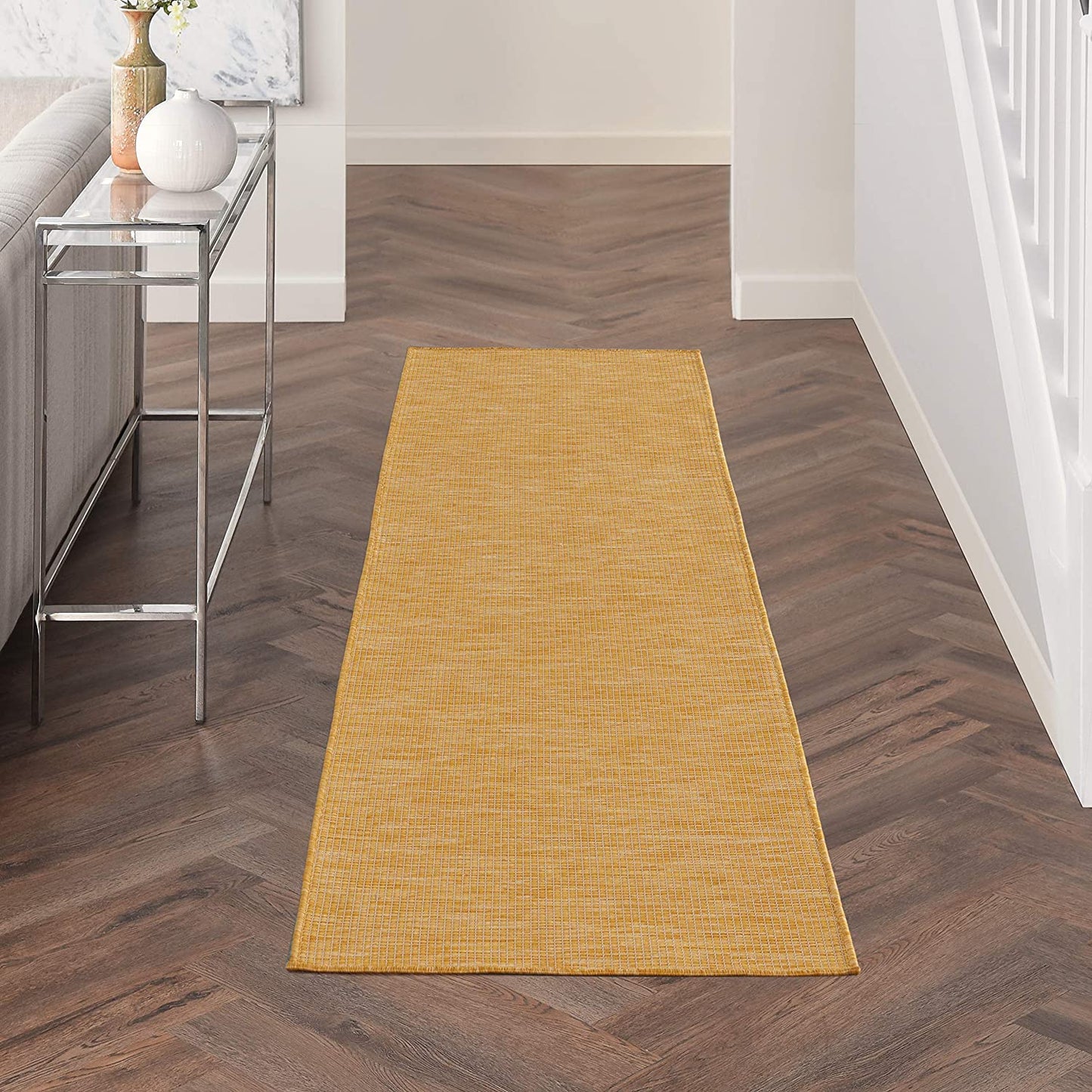 Positano Flat-Weave Indoor/Outdoor Yellow Area Rug