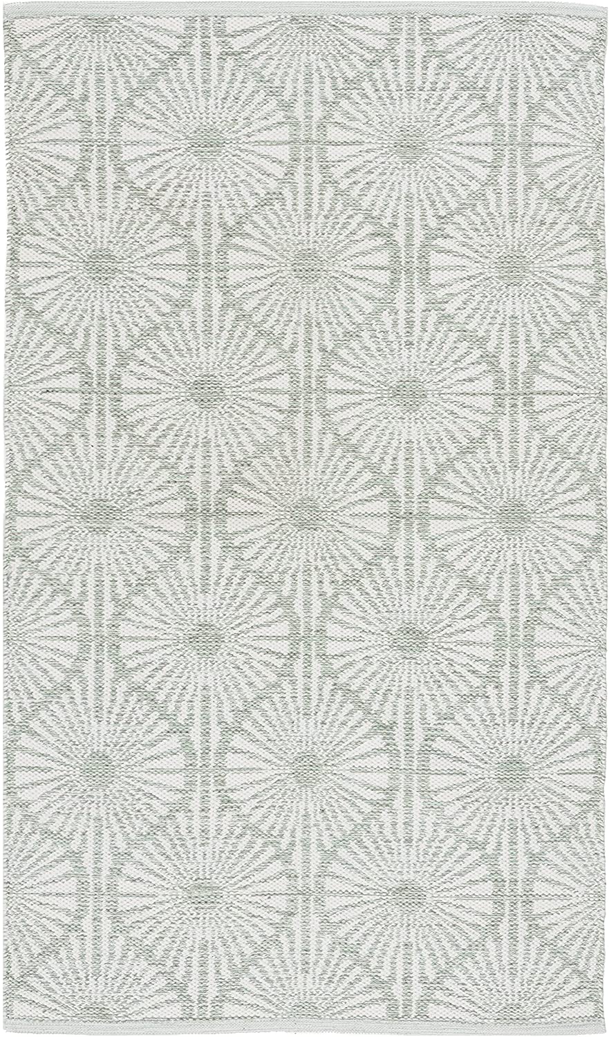 Montauk Collection MTK606H Handmade Cotton Area Rug Aqua / Ivory