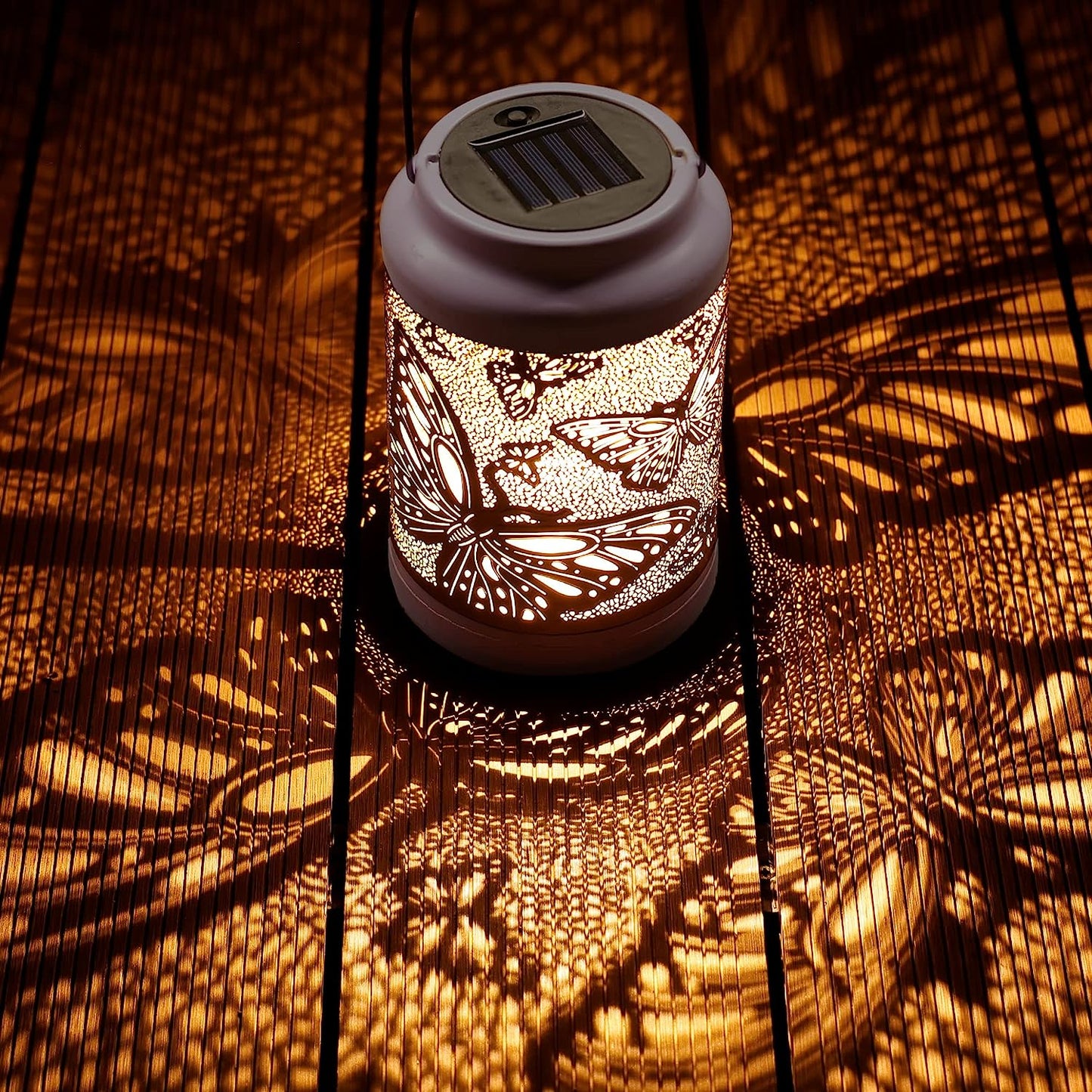 Solar Lantern Outdoor Waterproof, Hanging, Powered Lights, Backyard Porch Patio Balcony Teepee Lawn Pathway Tree-Flower