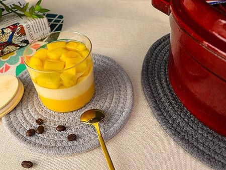 5 Pcs Trivet Hot Pot Holders Pads: 1 Pcs 11.8 inches - 4 Pcs 7 inches