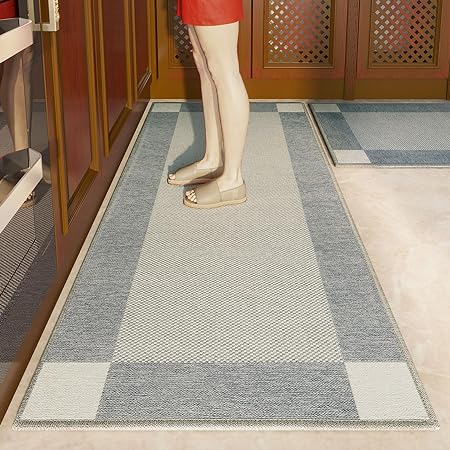 Washable Non Slip 2 Piece Absorbent Kitchen Floor Mats, 20"x32"+20"x48"